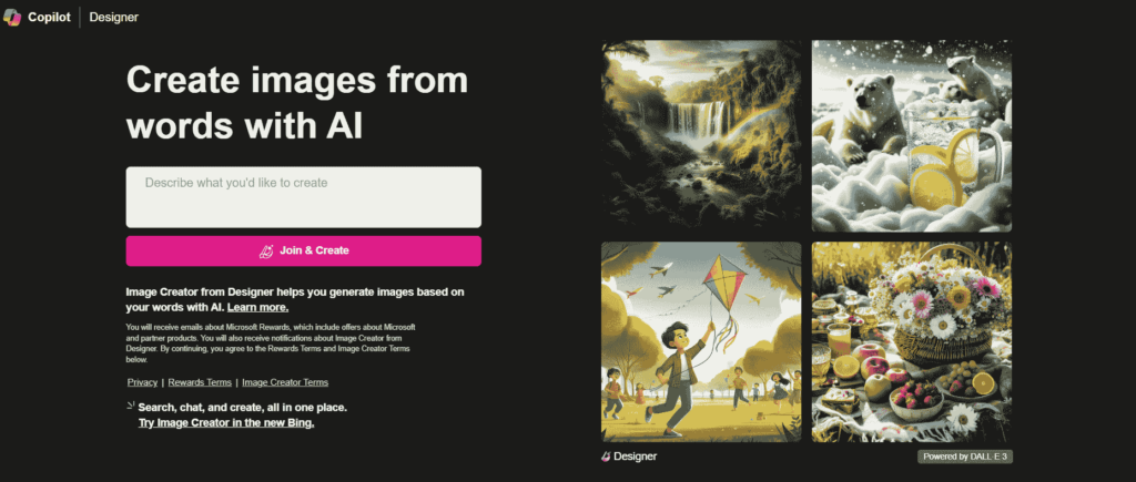 AI Image Generators - Bing Image Creator